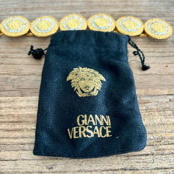 Gianni Versace Vintage Iconic Bracelet with Crystal Medusa Gold Shade - Picture 6 of 6